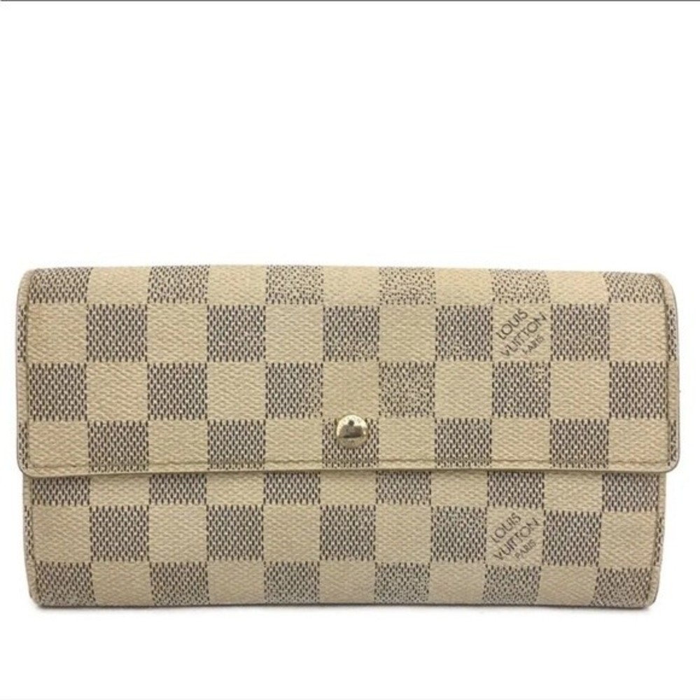 Louis Vuitton Damier Azur Porte Feuille Sarah Long Bifold Wallet